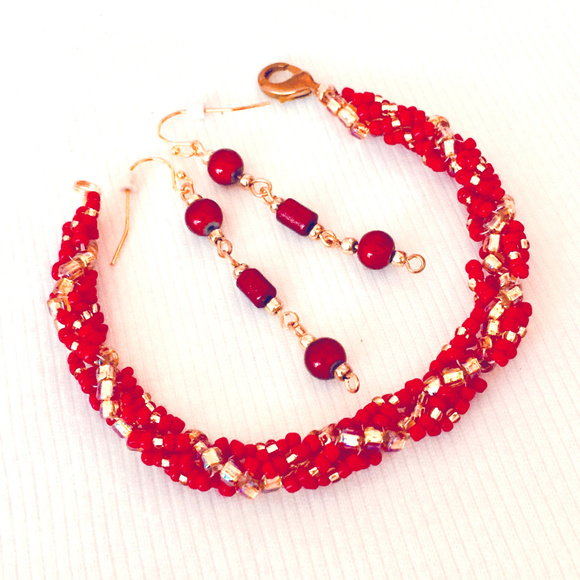 “Soleil" Artisan Bracelet & Earrings set - Picture 1 of 2